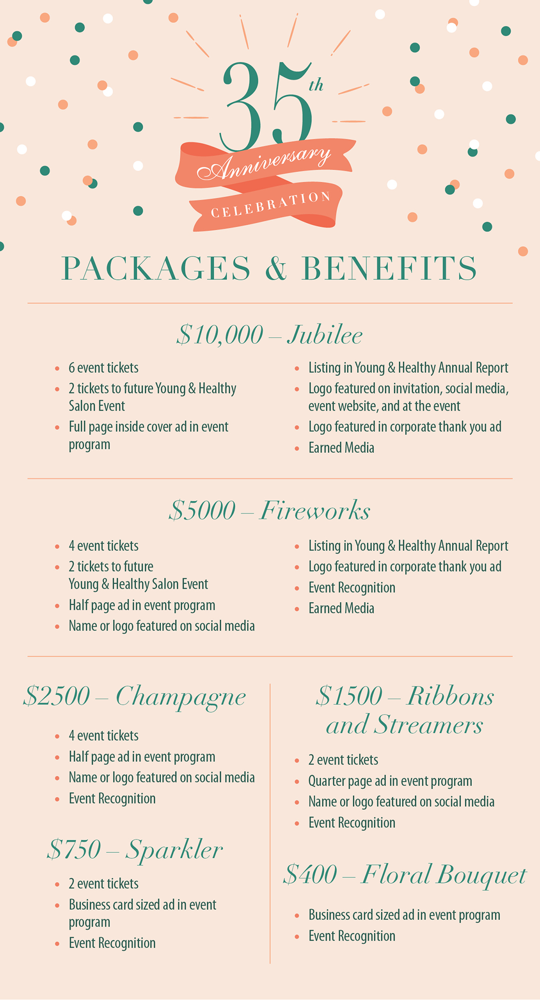 35th Anniversary Celebration Sponsorship Packages